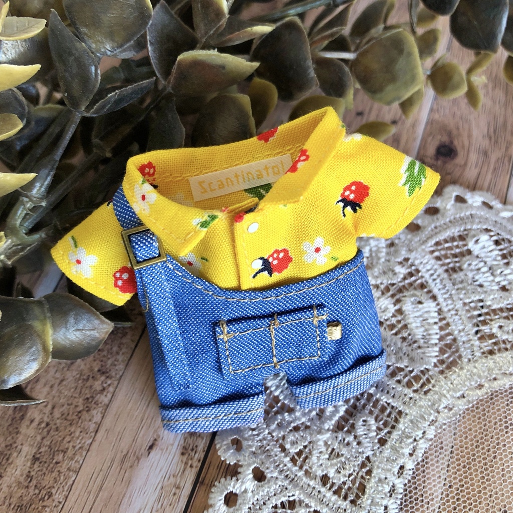 アシメサロペ+レトロシャツセット