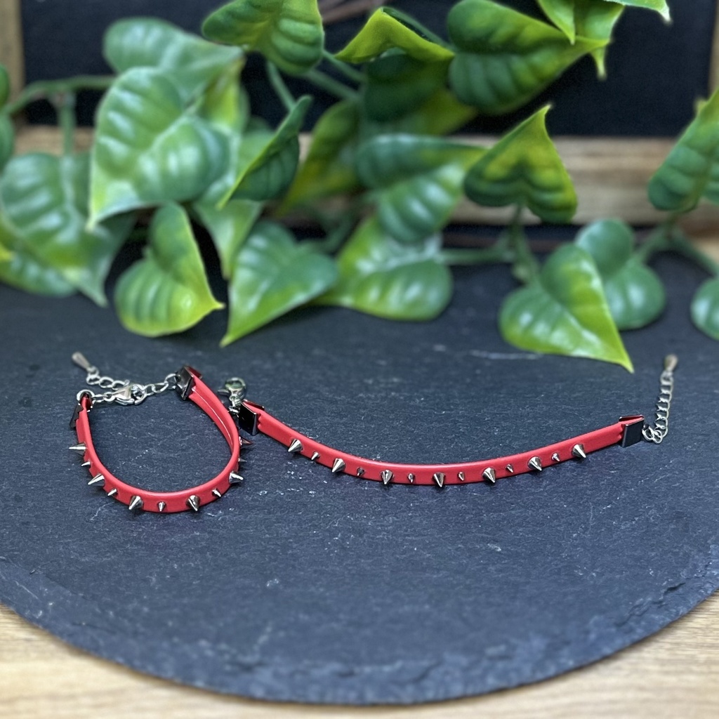 にじぱぺ(首周り11~13cmぬい)サイズ スタッズチョーカー