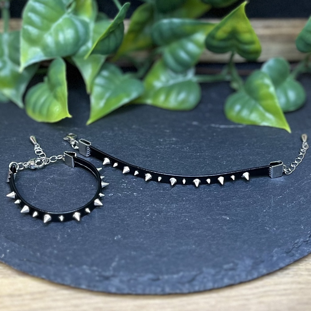 にじぱぺ(首周り11~13cmぬい)サイズ スタッズチョーカー