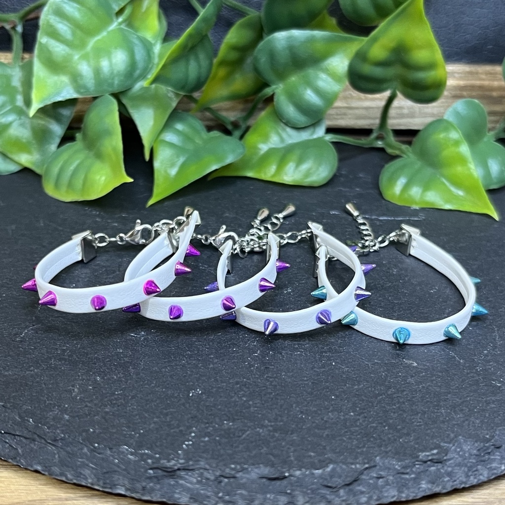 にじぱぺ(首周り11~13cmぬい)サイズ カラフルスタッズチョーカー