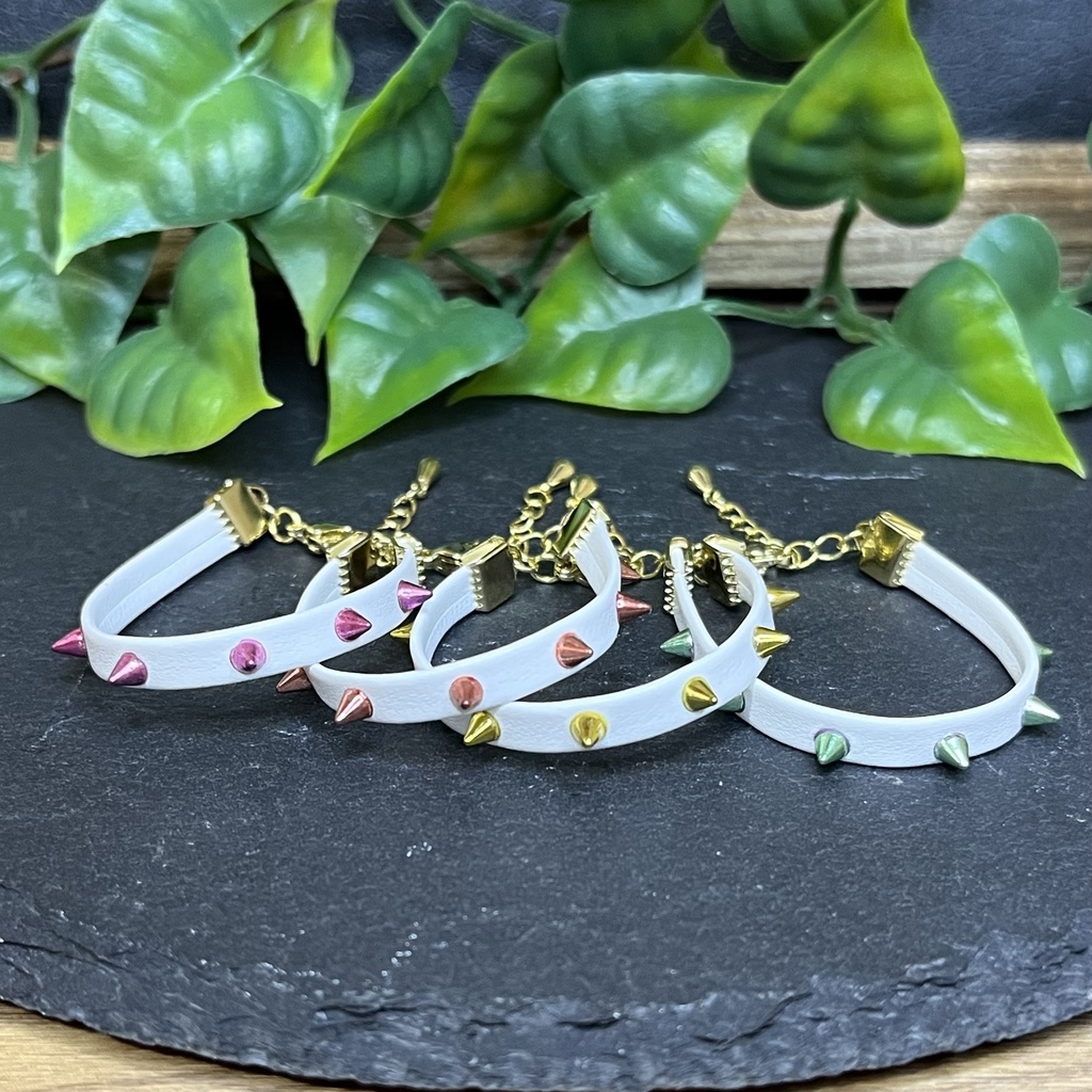 にじぱぺ(首周り11~13cmぬい)サイズ カラフルスタッズチョーカー