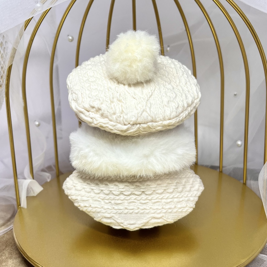 ニット風ケープポンチョセット【にじぱぺ、フクヤぬい兼用サイズ】