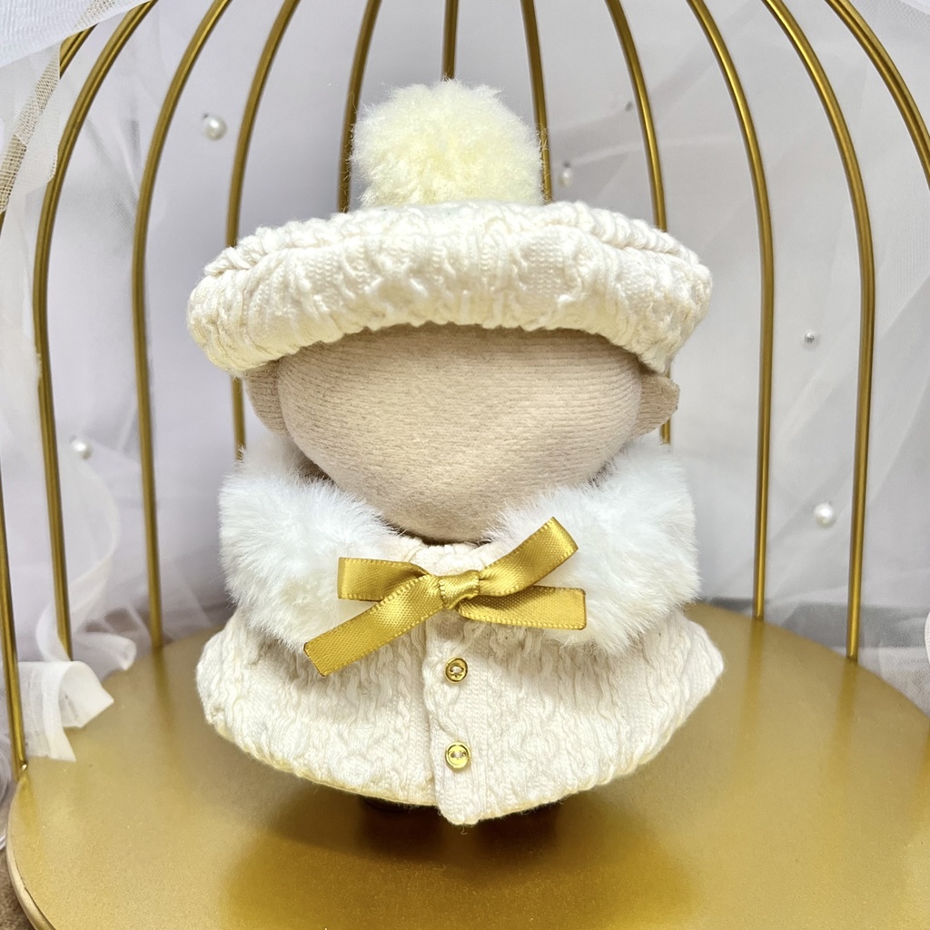 ニット風ケープポンチョセット【にじぱぺ、フクヤぬい兼用サイズ】