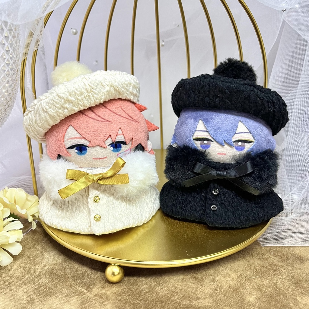 ニット風ケープポンチョセット【にじぱぺ、フクヤぬい兼用サイズ】