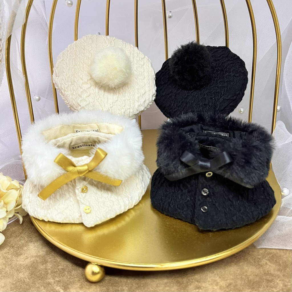 ニット風ケープポンチョセット【にじぱぺ、フクヤぬい兼用サイズ】