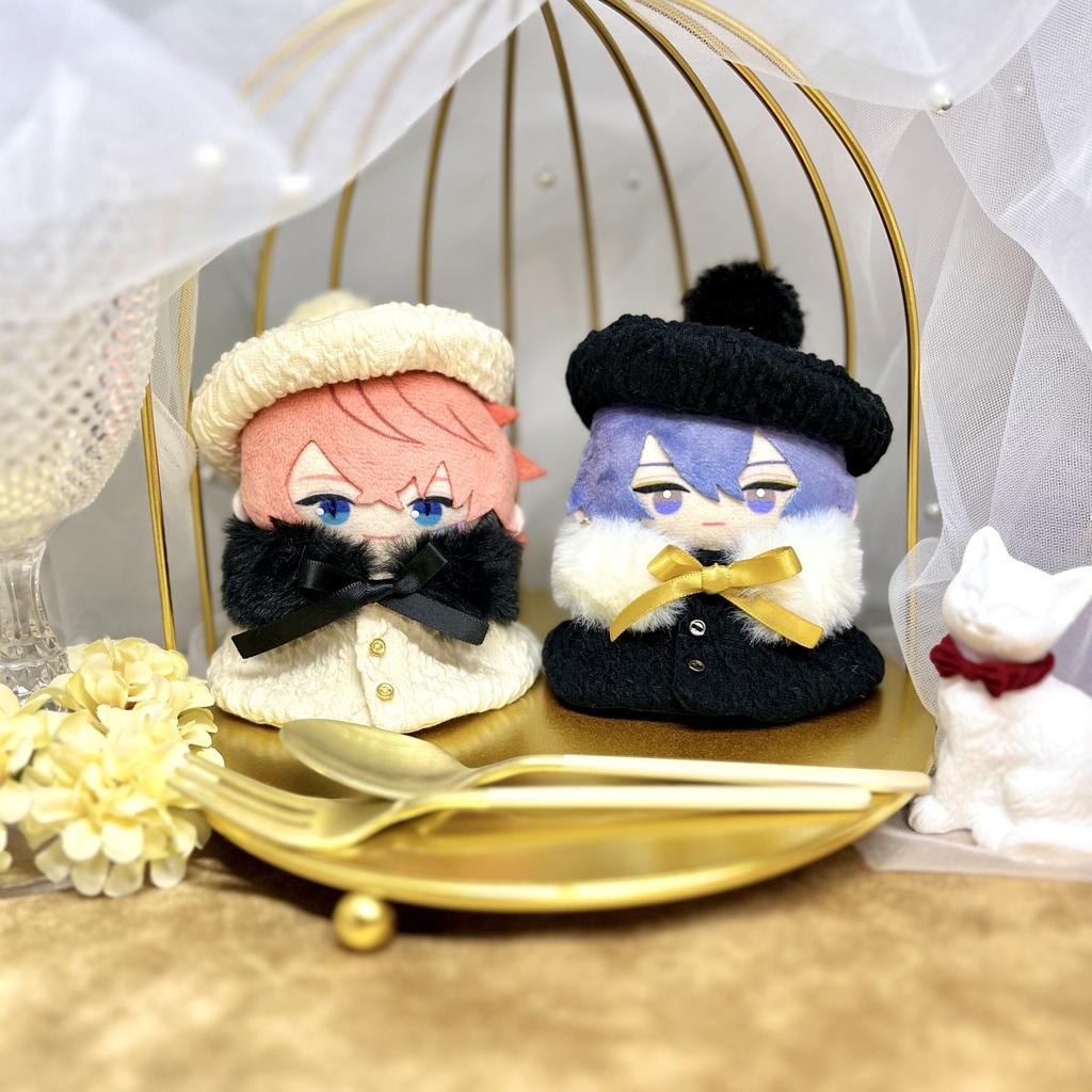 ニット風ケープポンチョセット【にじぱぺ、フクヤぬい兼用サイズ】