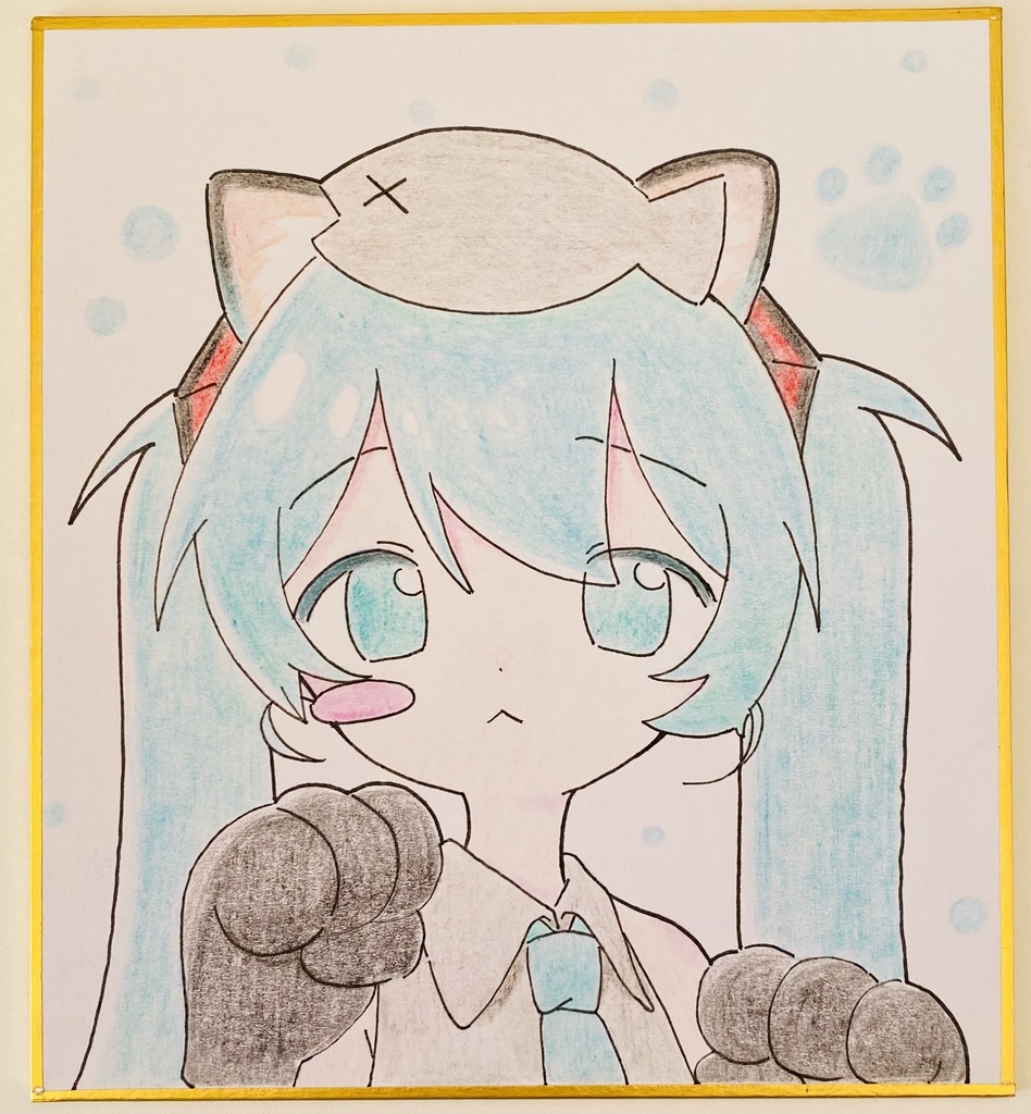 初音ミクのねこちゃん色紙