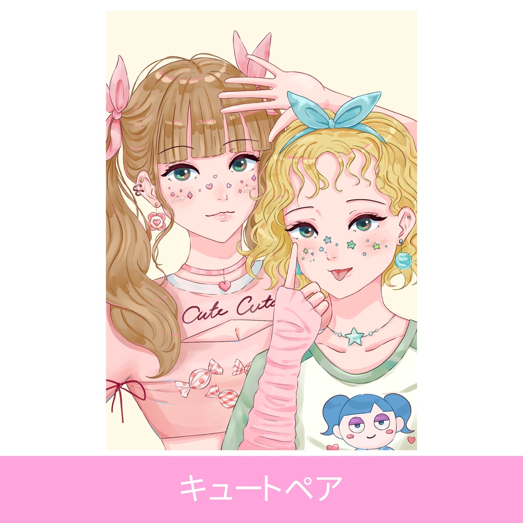 ポストカード 海外風ガールズ