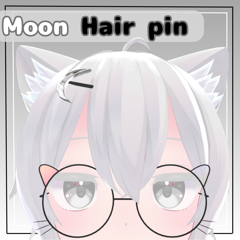 【VRCHAT用】Moon Hair pin