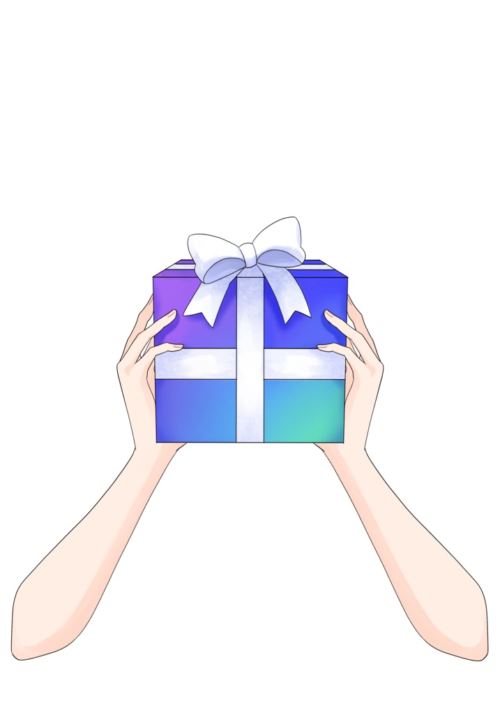 ギフトBOXを持つ手(女性ver.)