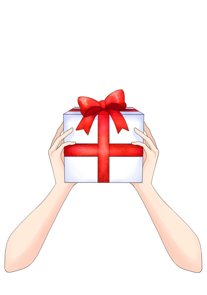 ギフトBOXを持つ手(男性ver.)