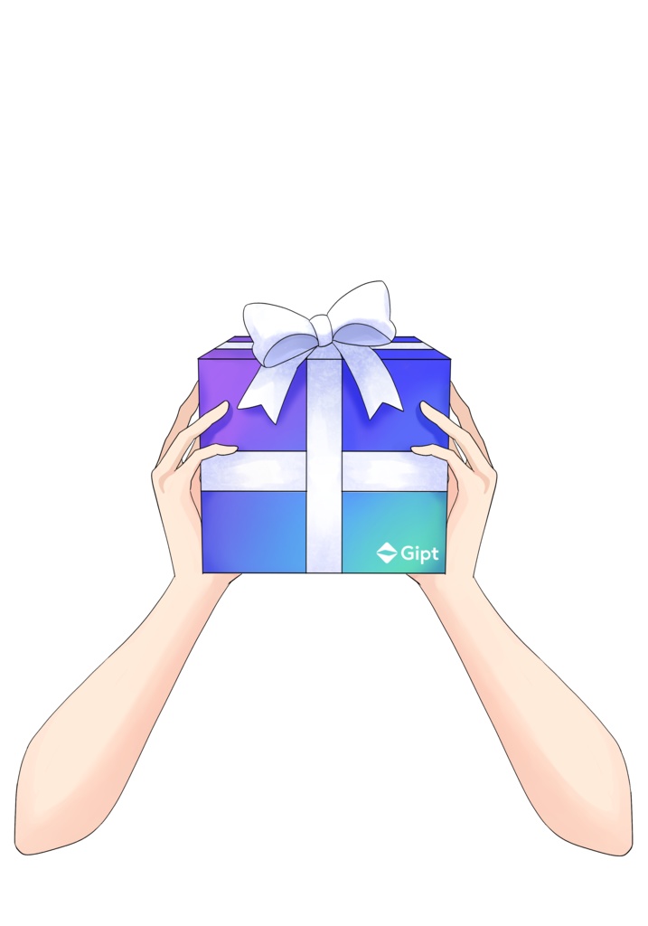 ギフトBOXを持つ手(男性ver.)