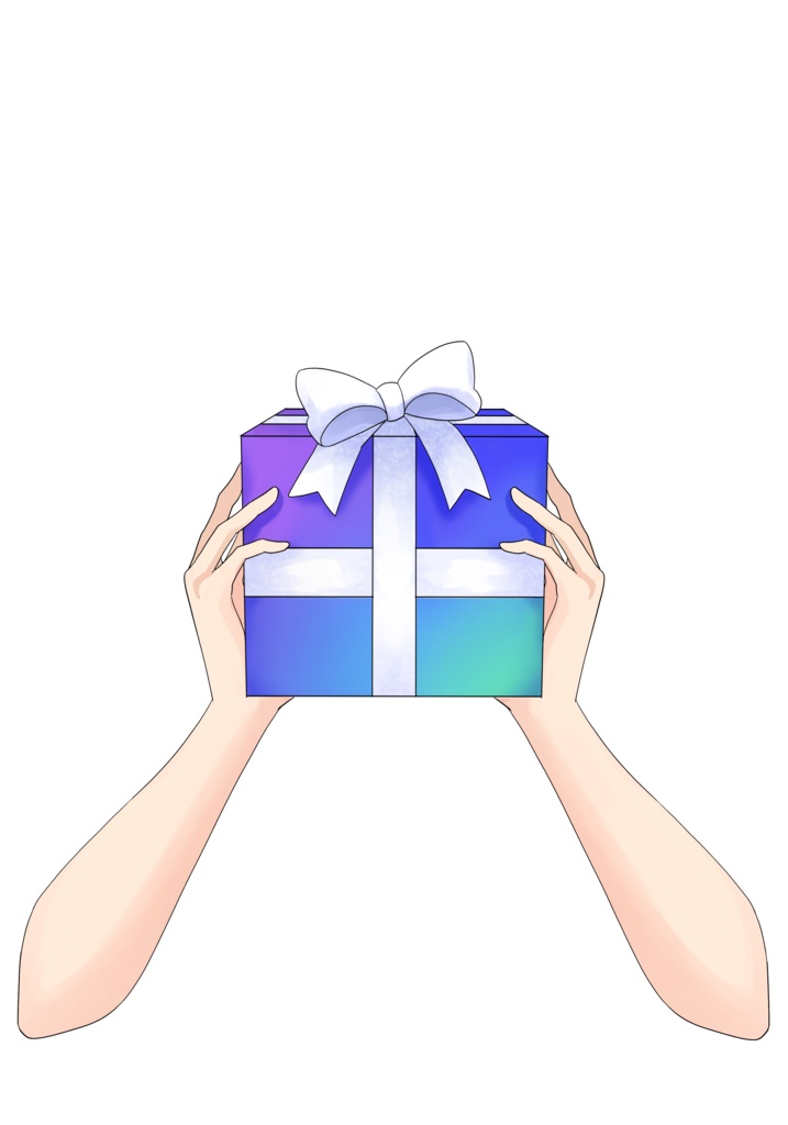ギフトBOXを持つ手(男性ver.)