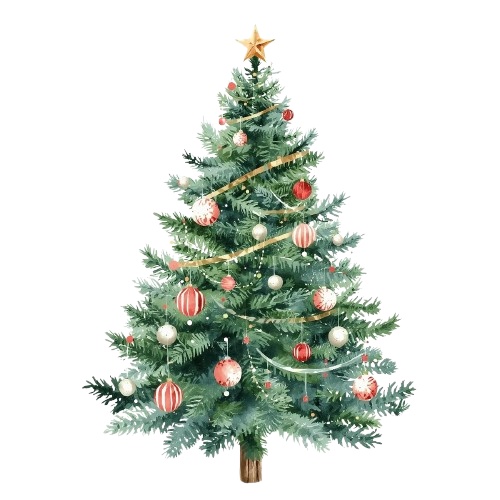 【クリスマス】水彩クリップアート(PNG/背景透過)12点セット