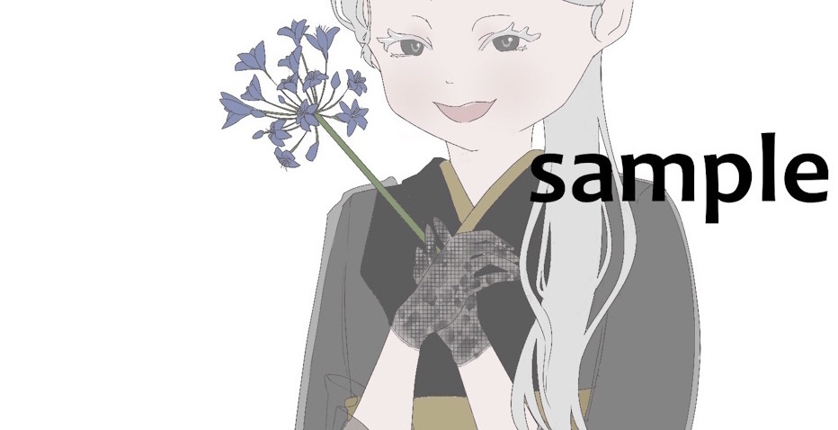 【和洋な着物/花束etc...】イラスト・立ち絵・アイコン・SDイラスト制作