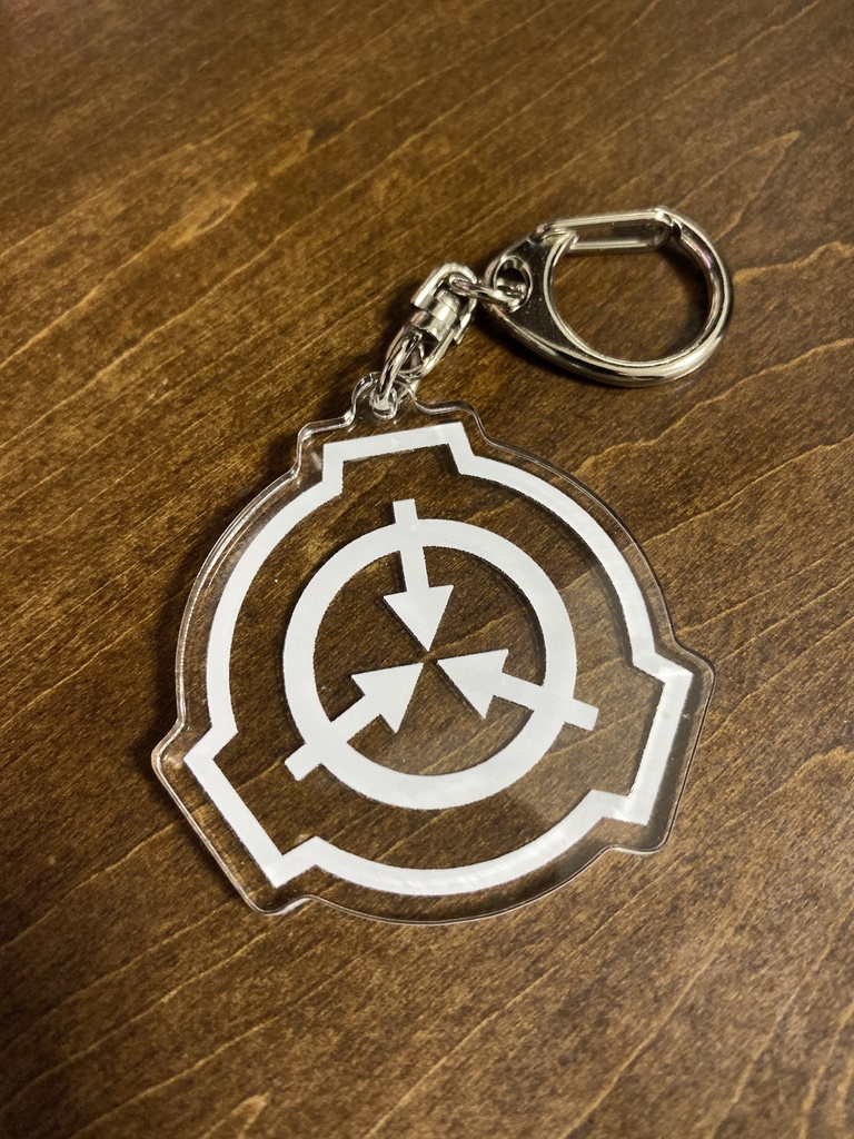 SCP財団ロゴマーク アクリルキーホルダー 白色透過ver