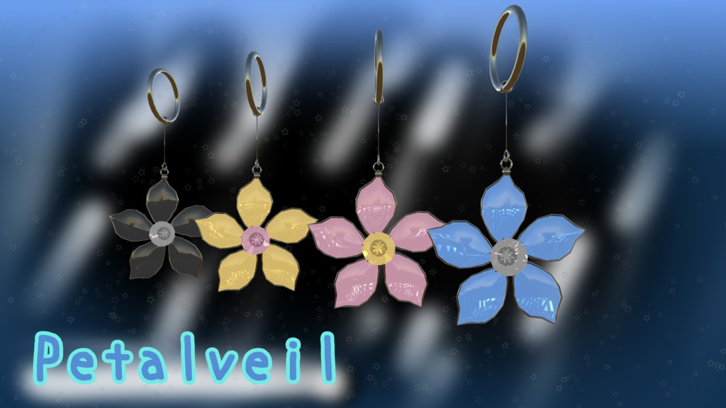 【無料/free】Petalveil(イヤリング)【VRC】
