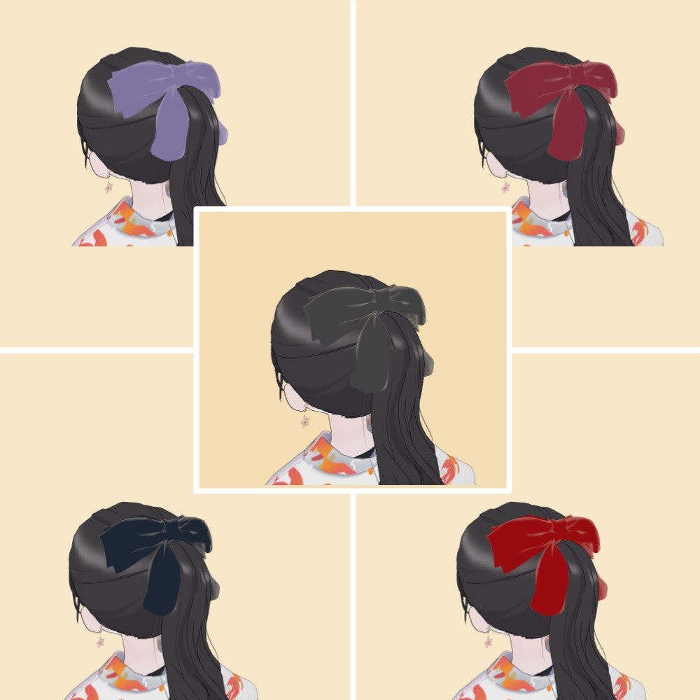 花結(はなゆい) - 大正ロマン風リボンアクセサリー(VRChat対応)