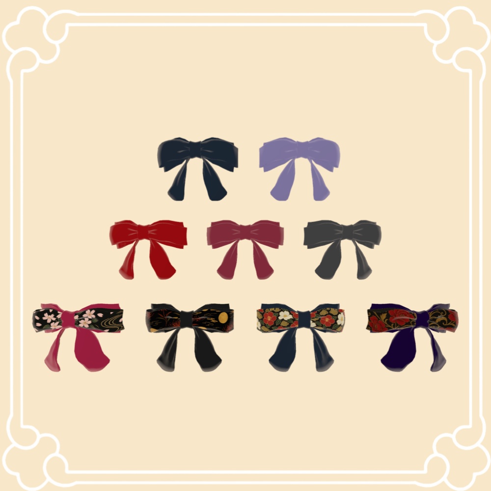 花結(はなゆい) - 大正ロマン風リボンアクセサリー(VRChat対応)