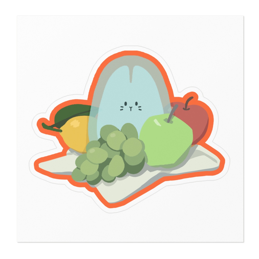 静物画うさぎアメーバステッカー【1st Anniversary】