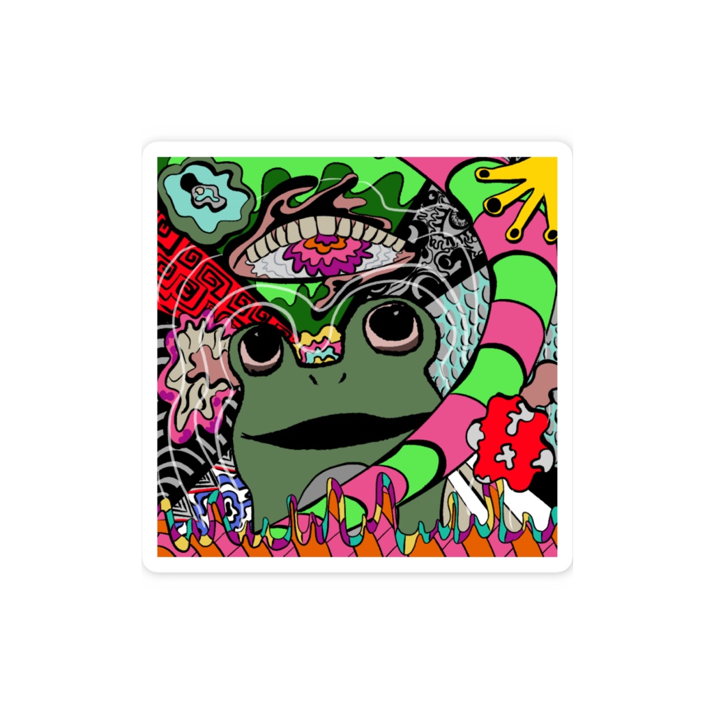 サイケデリックジープ|スマホステッカー