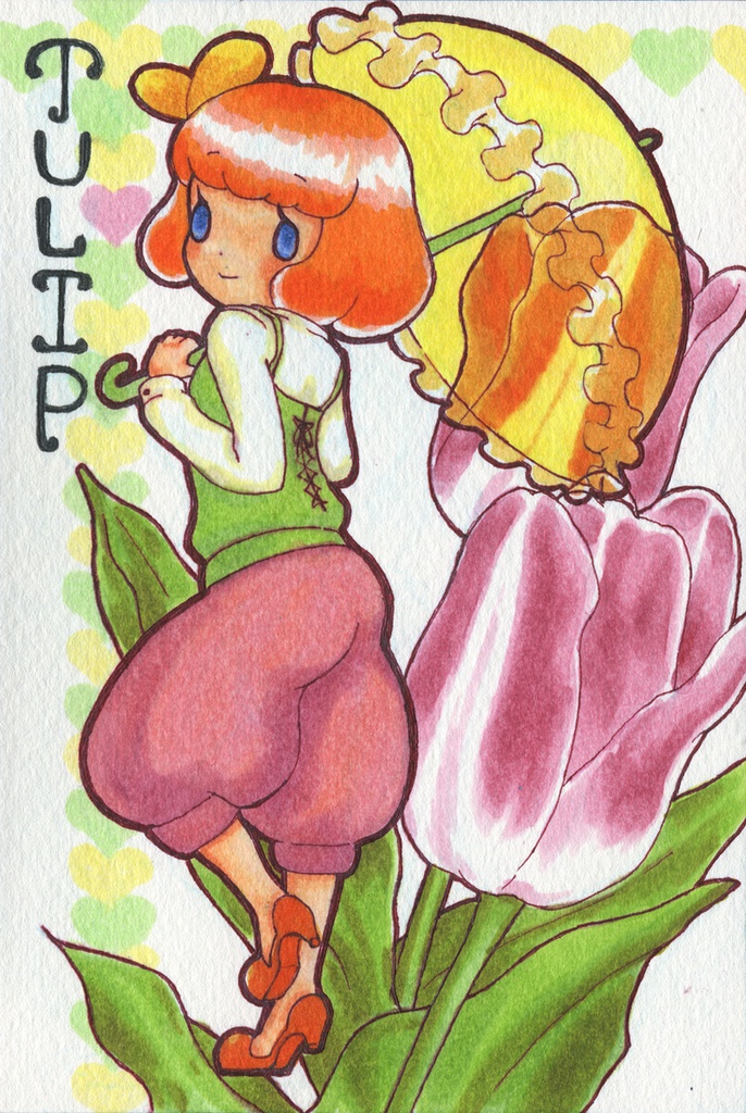 お花擬人化ポストカード「チューリップ」