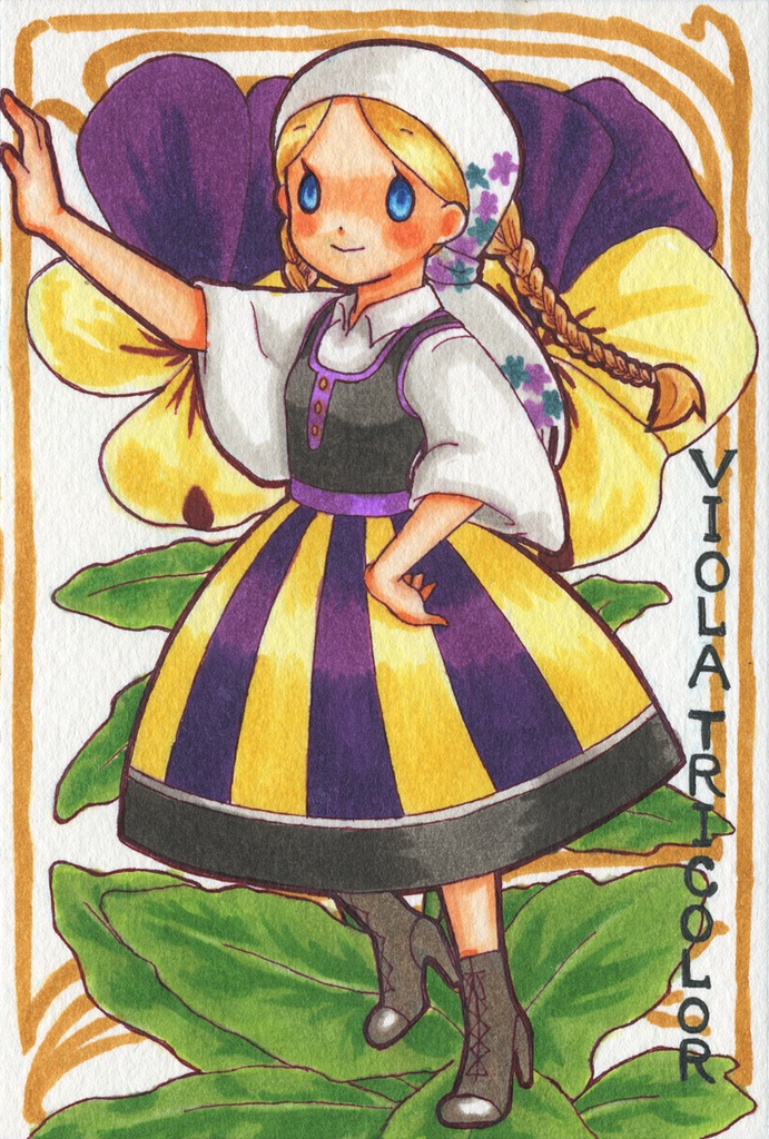 お花擬人化ポストカード「ビオラ」