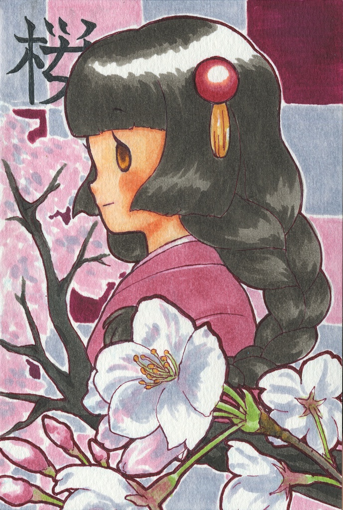 お花擬人化ポストカード「桜」
