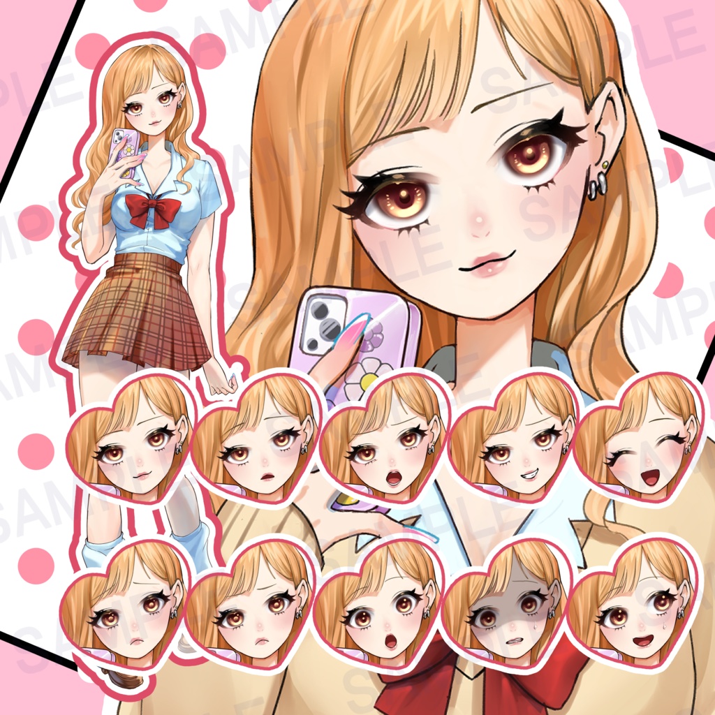 スマホを持った女子高生_立ち絵素材