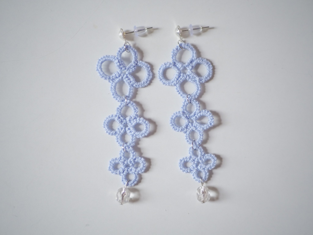 3連フラワーピアス