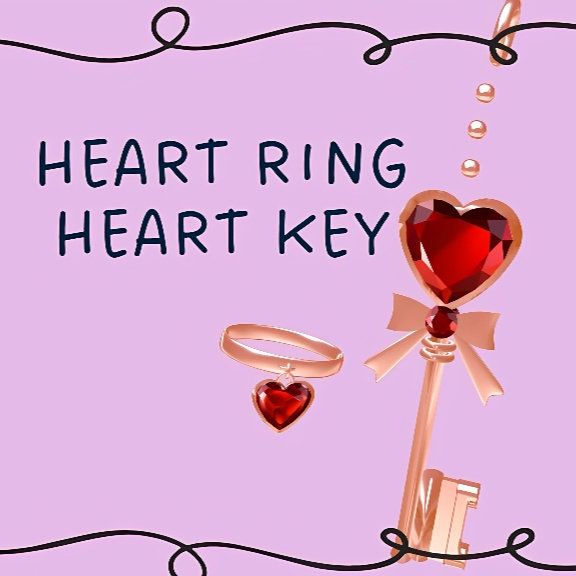 Heart ring & key　アクセサリー【指輪　ピアス】