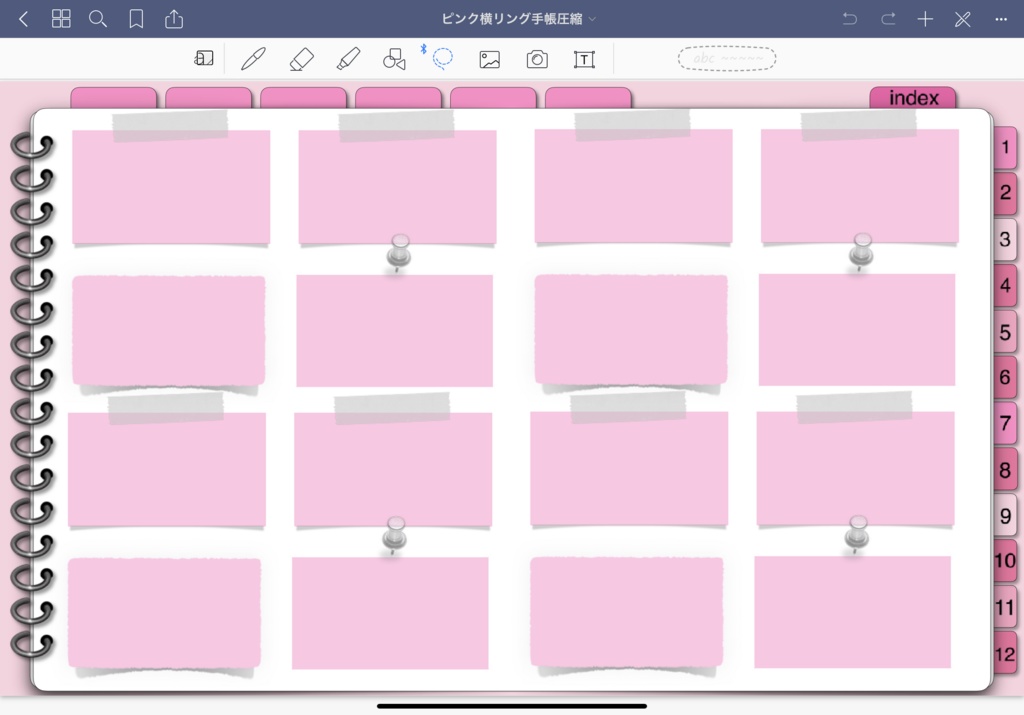 9 Ipadで手書き手帳19 1 12 Goodnotesアプリ用 Ipadで手書きスケジュール 19 リンク付きインデックスタブで 月間ページ 週ページへ自在に行き来できます ノート付きで便利 目的のページへジャンプ Goodnotes5用 ピンク系 Dp B Pink Sakuranboneko Booth