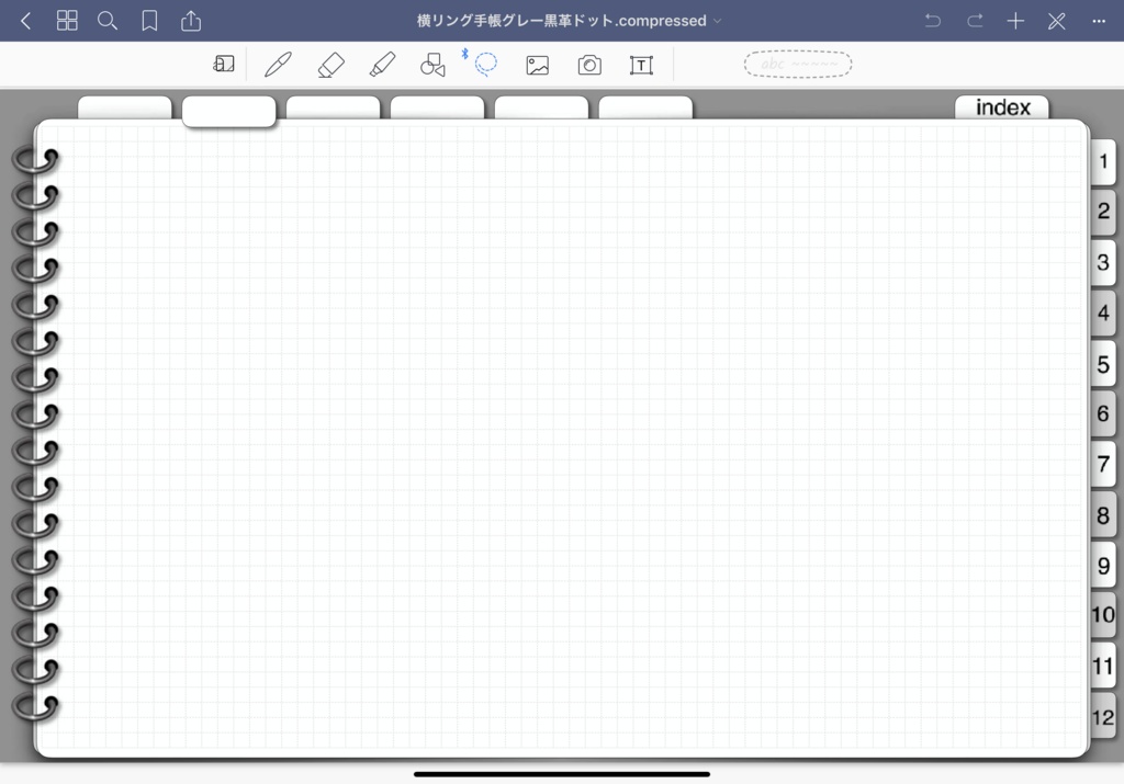 10.ipadで手書き手帳2019-1-12Goodnotesアプリ用 iPadで手書きスケジュール2019 リンク付きインデックスタブで 月間ページ、週ページへ自在に行き来できます。ノート付きで便利!目的のページへジャンプ(Goodnotes5用)グレー系 DP-B-GRAY