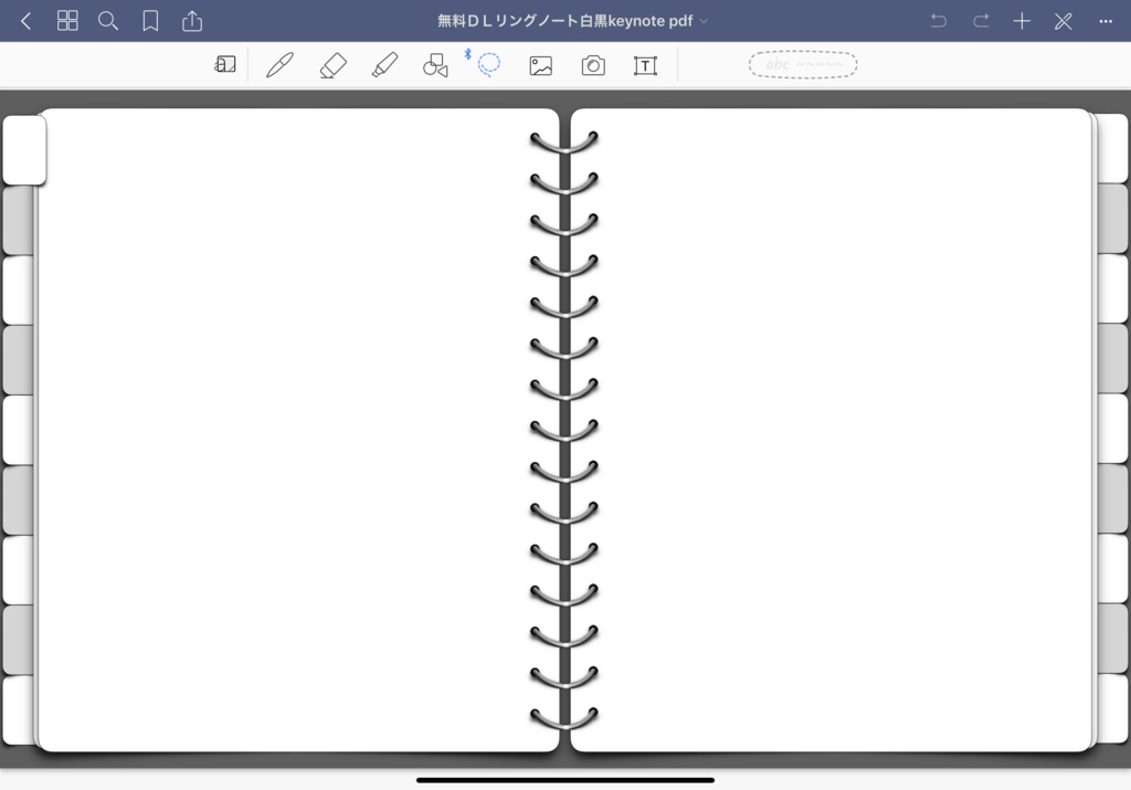 2 Goodnotes用リンクタブ付きバインダーリング風ノート 白黒系 無地テンプレート Lb Gray Blank Sakuranboneko Booth