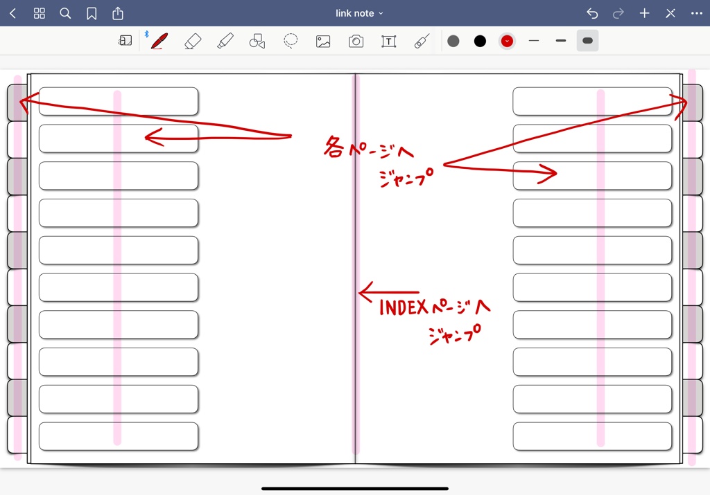 5 リンク付きノート 方眼紙 Goodnotesで使える バレットジャーナルにも Ln Gray Grid Sakuranboneko Booth