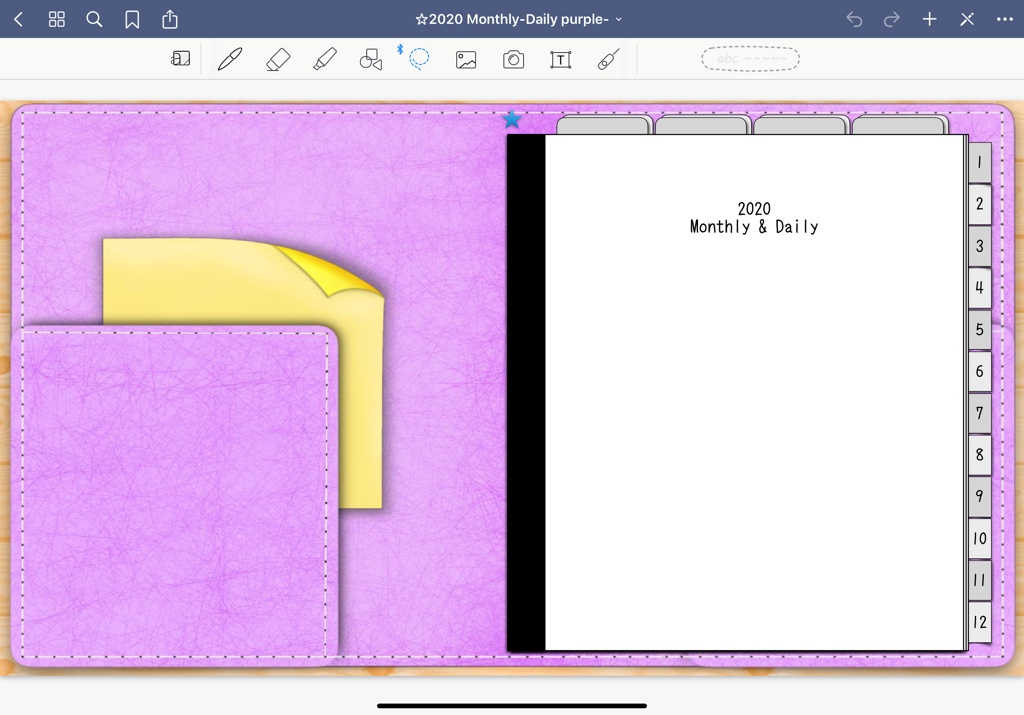 2020年Monthly&Dailyデジタルプランナー手帳 背景8分割と背景方眼紙 3色
