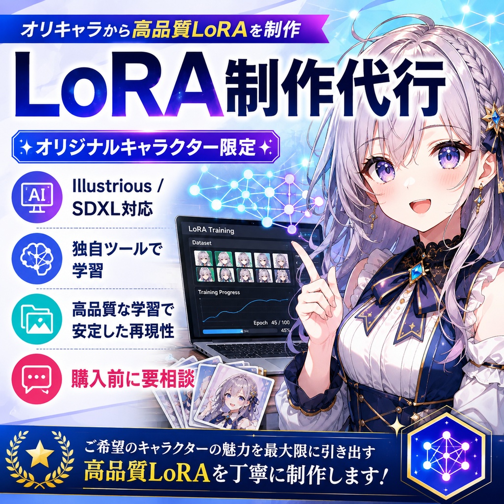 オリジナルキャラクター LoRA制作・代理学習｜Illustrious / SDXL対応