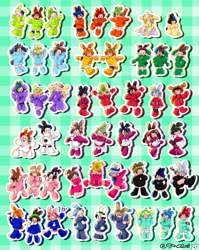 【※8月14日21時頒布開始】うさぎさんシール　50枚セット