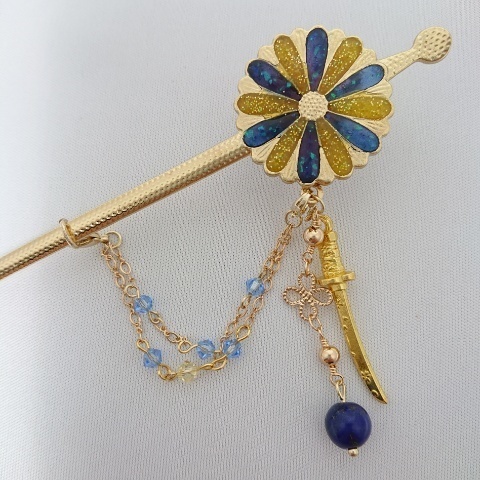 【再販・受注製作】守りかんざし ひとしずく3wayかんざし(三日月宗近)