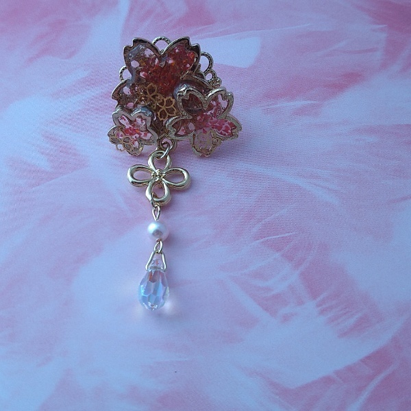 3wayピンブローチ 挿頭草(かざしぐさ)〜審神者への贈り物・藤〜