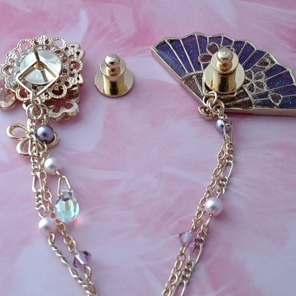 3wayピンブローチ 挿頭草(かざしぐさ)〜審神者への贈り物・藤〜