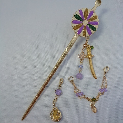 守りかんざしひとしずく・3wayかんざし(歌仙兼定)