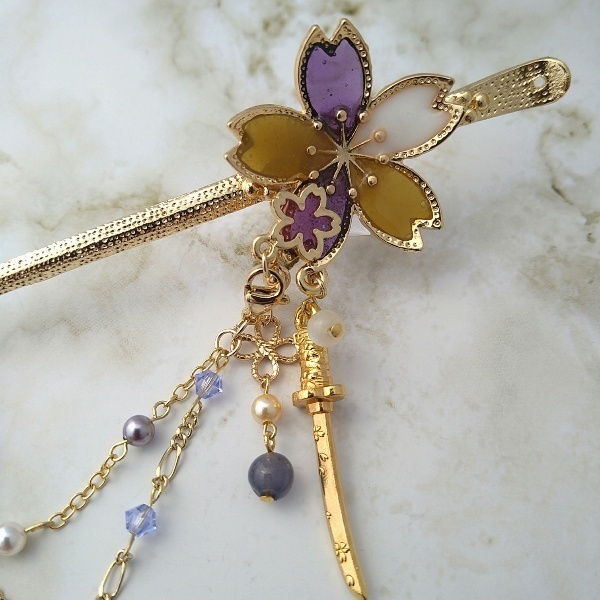 守りかんざし・ひとしずく3wayかんざし(へし切長谷部)