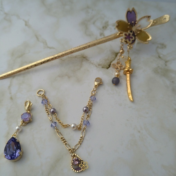 守りかんざし・ひとしずく3wayかんざし(へし切長谷部)