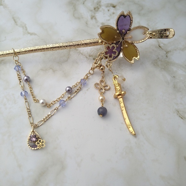 守りかんざし・ひとしずく3wayかんざし(へし切長谷部)