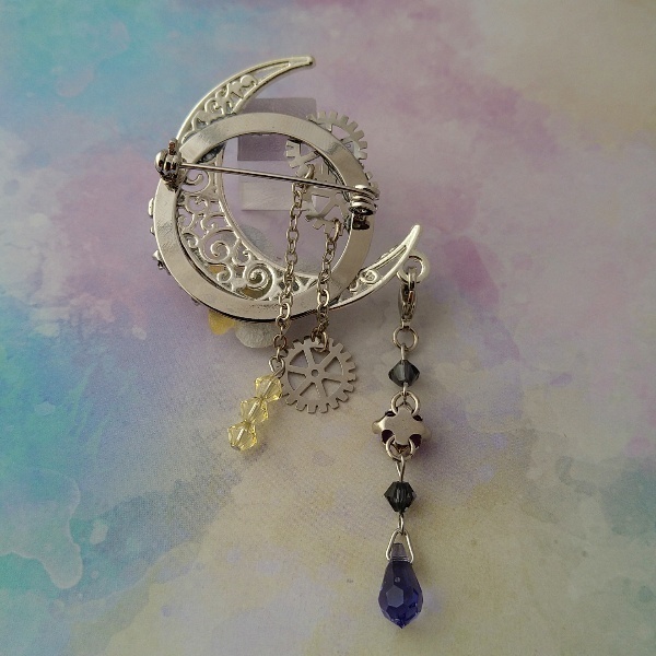 三日月の刻 月夜の 紫陽花 ブローチ