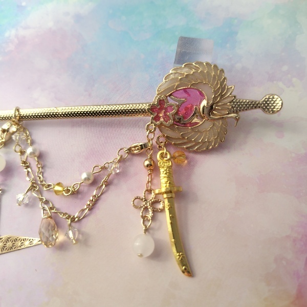 守りかんざしひとしずく・3wayかんざし(鶴丸国永)