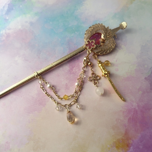 守りかんざしひとしずく・3wayかんざし(鶴丸国永)