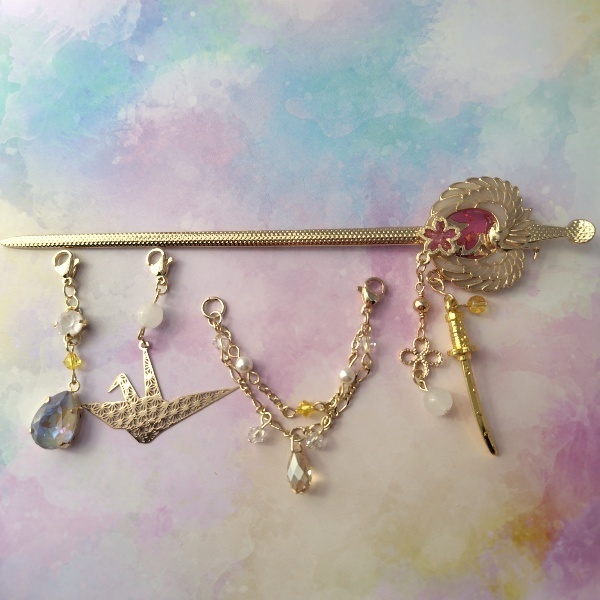 守りかんざしひとしずく・3wayかんざし(鶴丸国永)