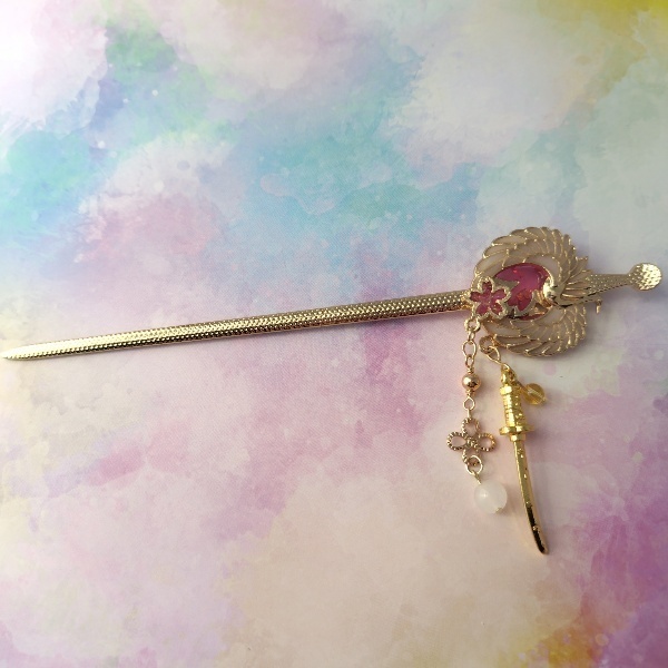 守りかんざしひとしずく・3wayかんざし(鶴丸国永)